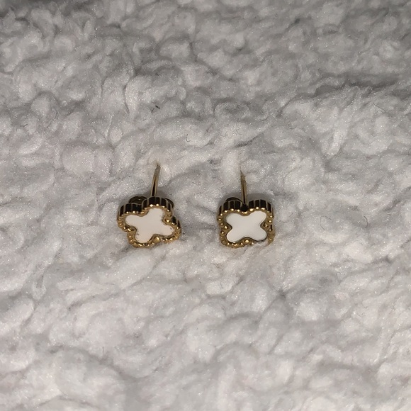 3 Gold Clover Earring Set (Red, Black, and Opal) - Picture 17 of 17